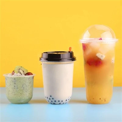 Plastic PET Clear Cups Tumbler For Cold Drink